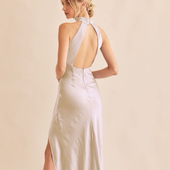 Dynamite Maxi Open Back Satin Halter - Picture 4 of 4